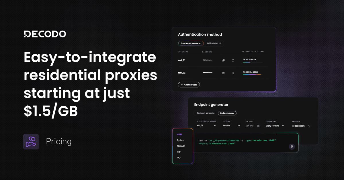 Decodo proxy pricing overview hero image