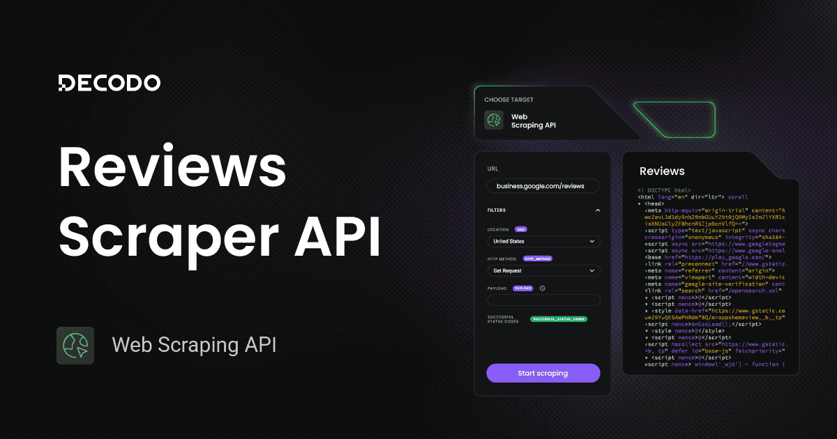 Reviews Scraper API – Universal Reviews API – Free Plan