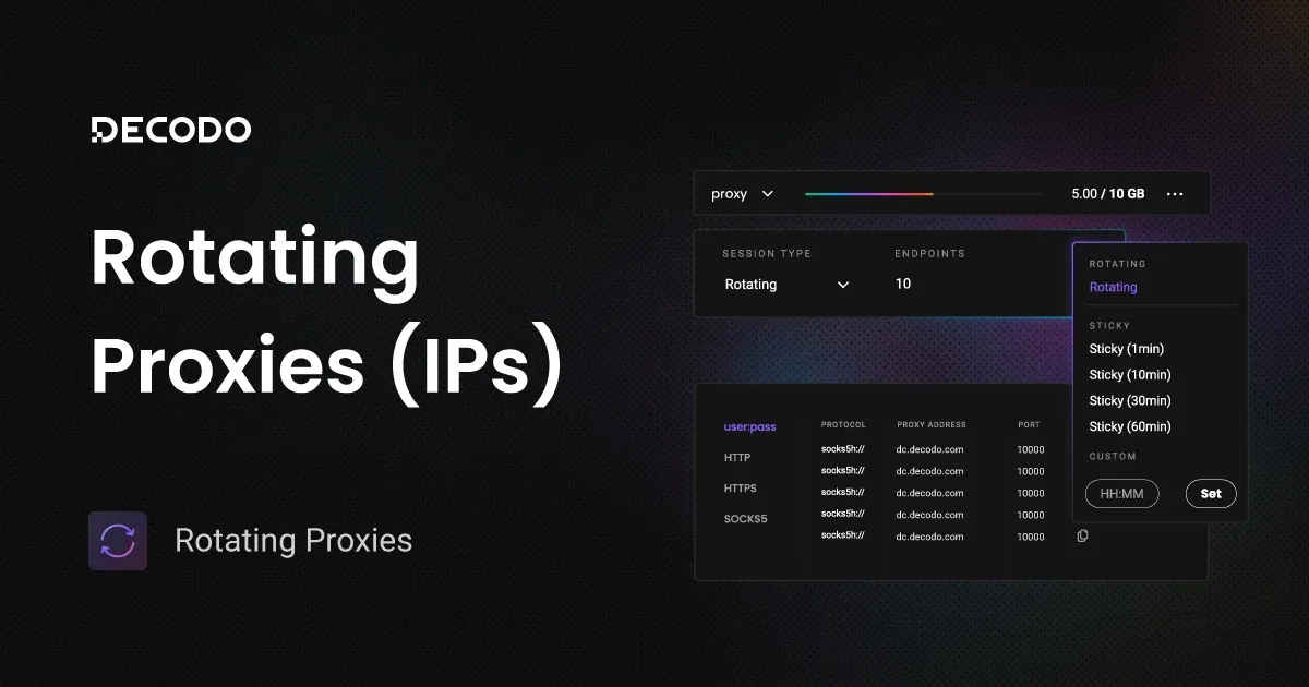 Rotating Proxies – Residential, Datacenter, ISP, and Mobile | Decodo